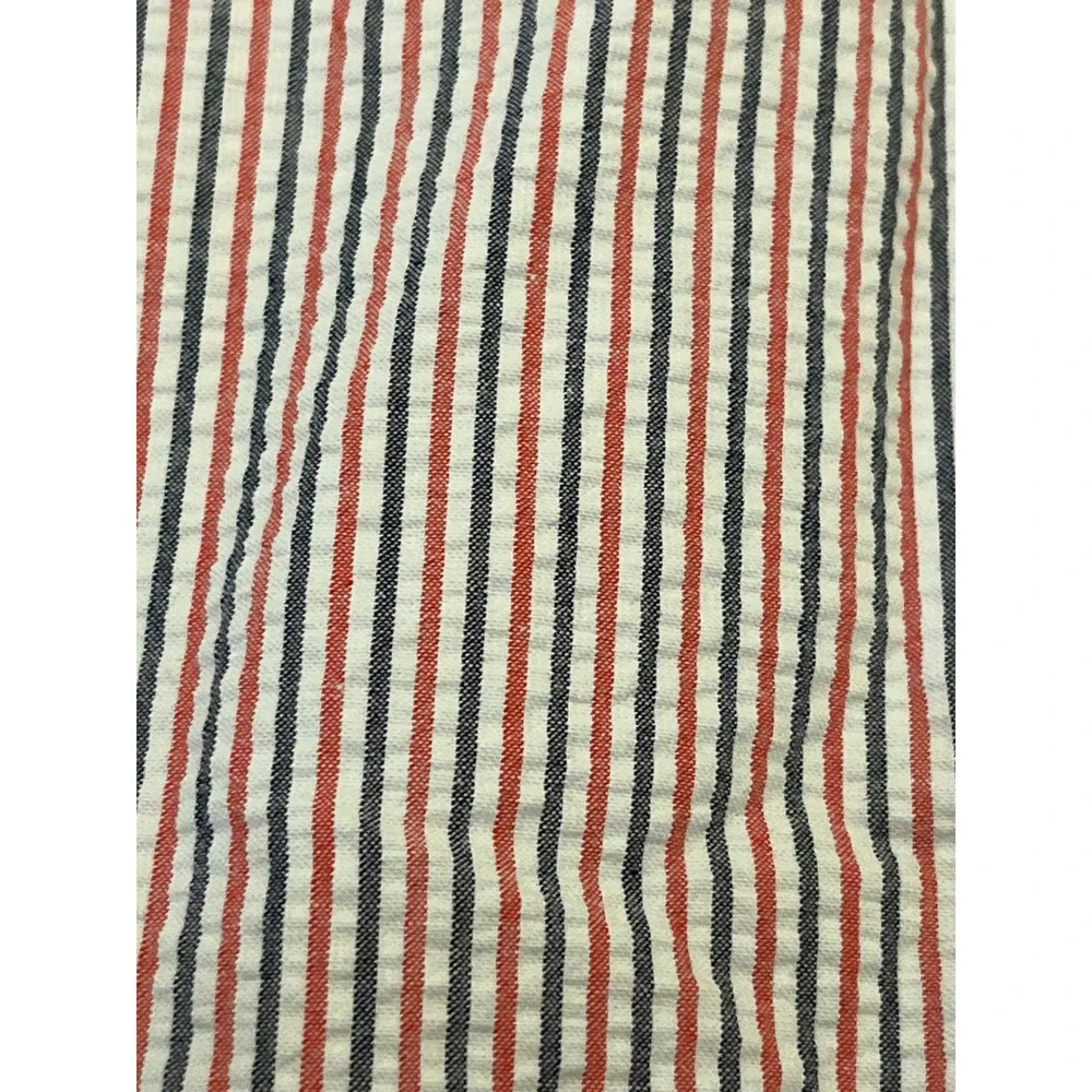 Janie and Jack Kids Boys Seersucker Striped Button Down Size 16‎ Red Navy White